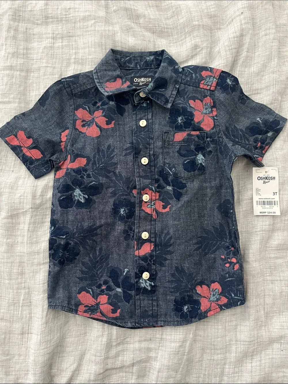 NWT Oshkosh B’gosh Hawaiian chambray shirt